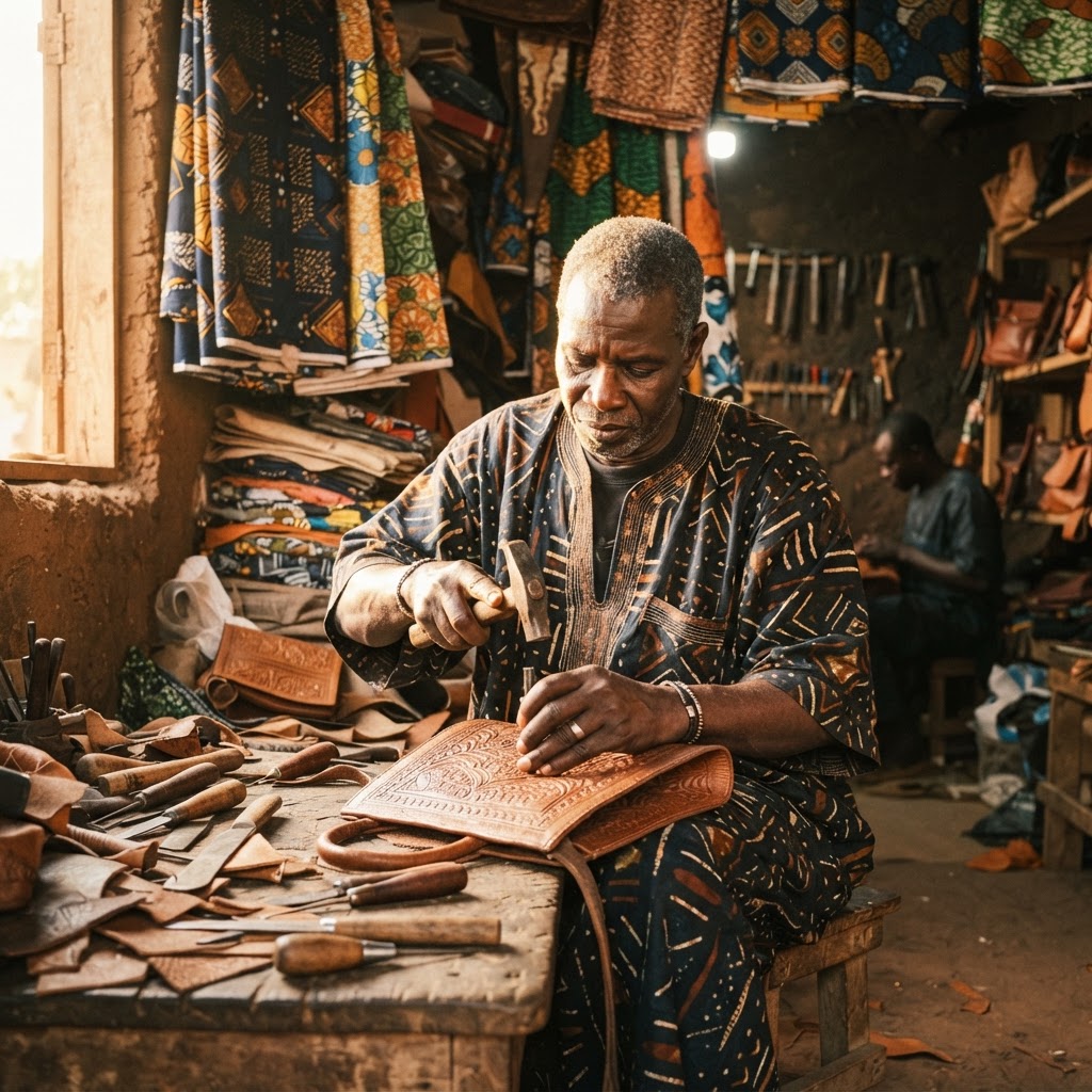 Artisan de Guédiawaye travaillant le métal